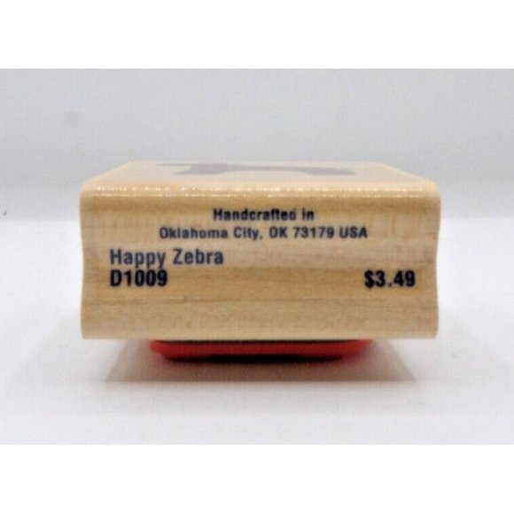 Stamp "Happy Zebra" #D1099 Stampendous ©2000 1¾" x 1½" - Picture 5 of 5